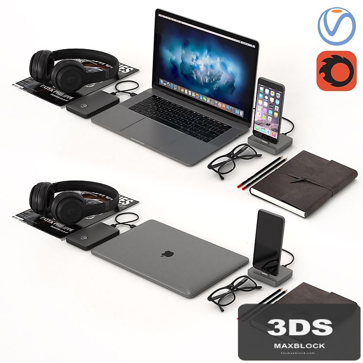 Workplace Space Gray MacBook