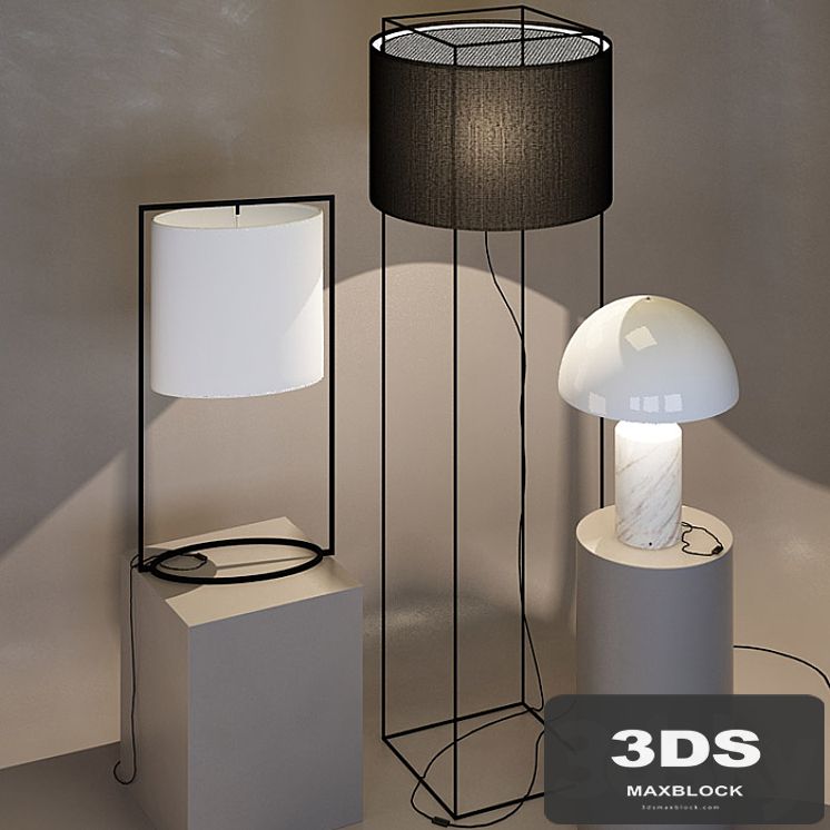 Mitternacht floor lamp 1080 lamp Atollo, lamp Steeman