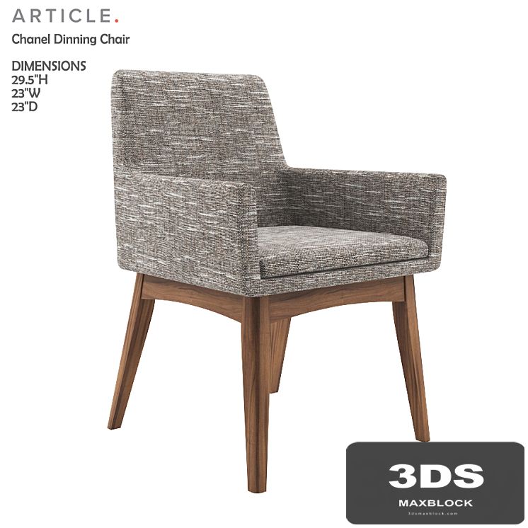 Chanel volcanic gray dining armchair