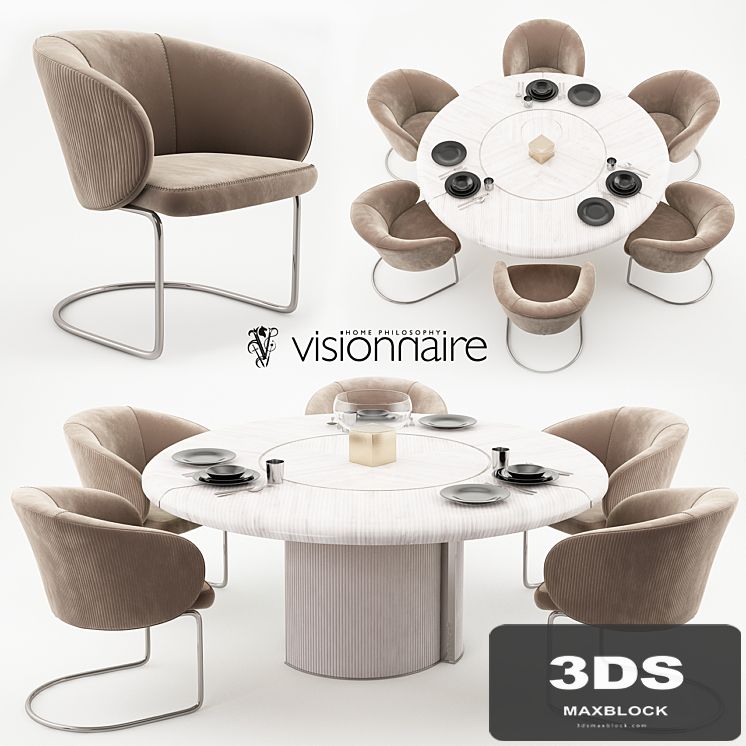 Carmen chairs and Opera table - Visionnaire Home Philosophy