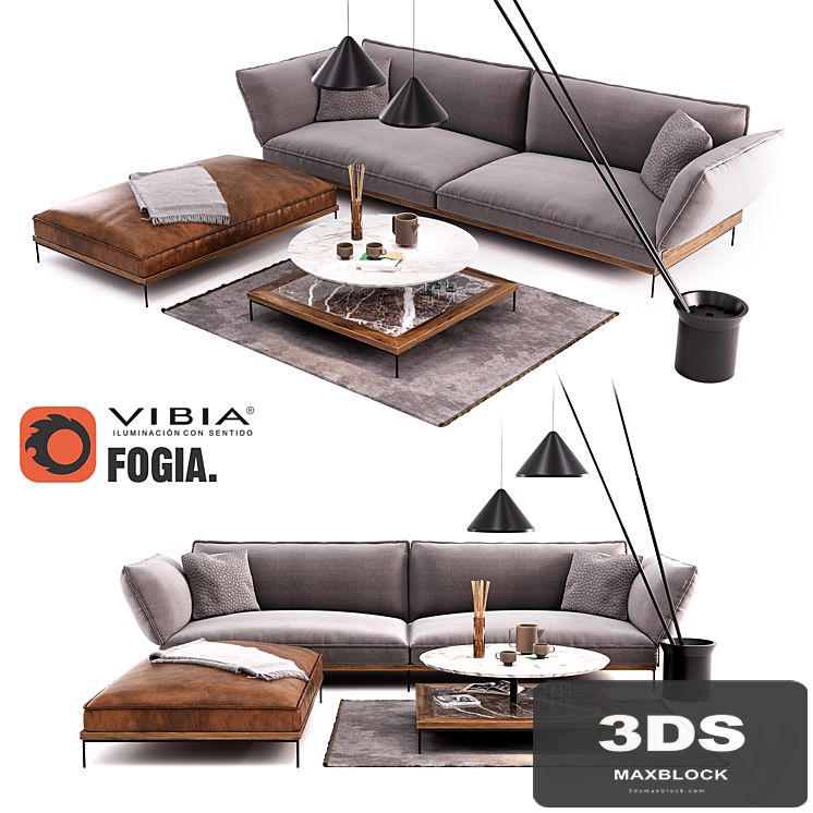 Fogia Jord Sofa Set | Vibia North Floor Lamp