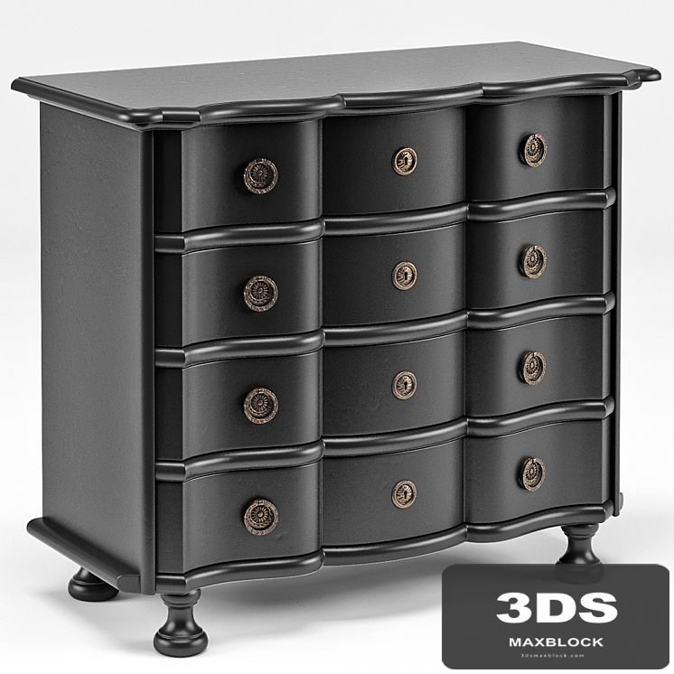 Black Bowfront Chest