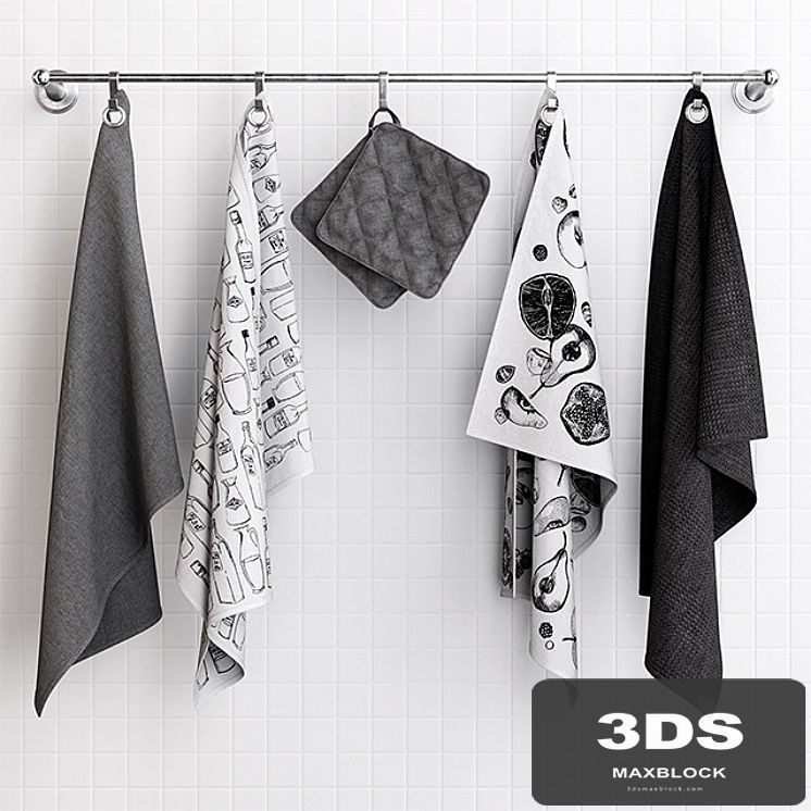 Zara Grey Towels on Hooks