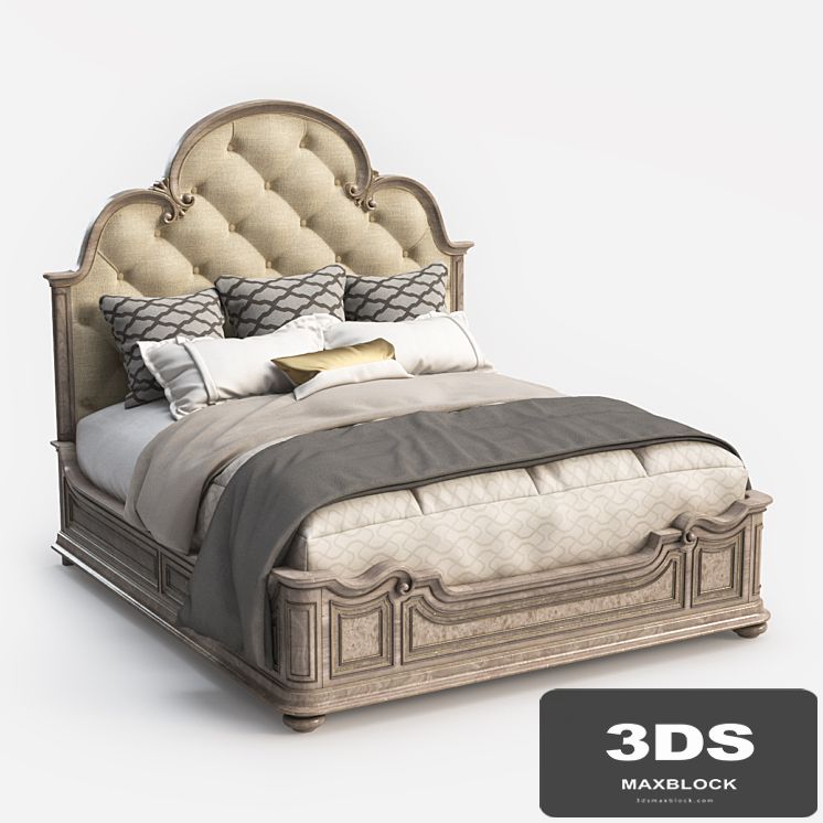 Hooker Furniture King Upholstered Panel Bed