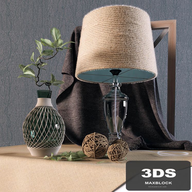 Decorative set with lamp
