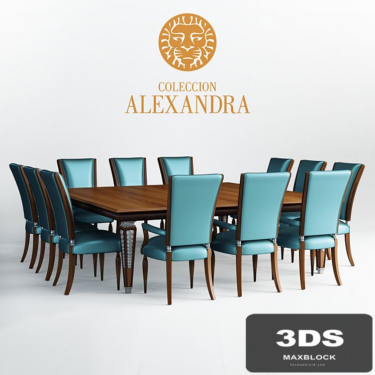 Table and chairs Coleccion Alexandra Deco