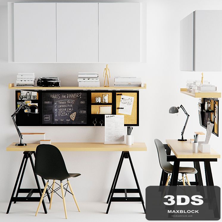 Work desk with decor