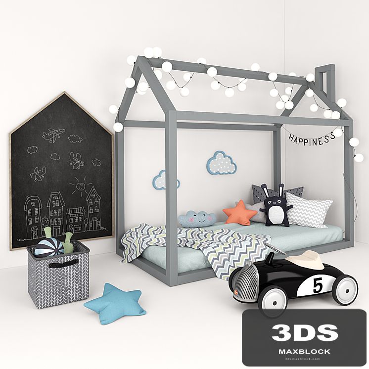Bed-house with a set of accessories for children