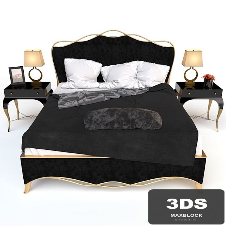 Caracole Ribbon bed & Parisian nightstand