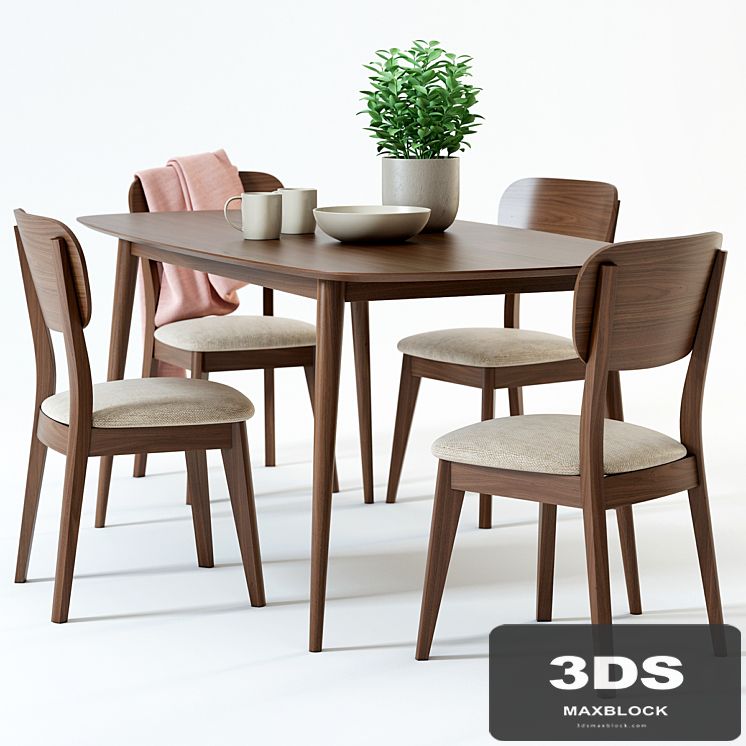 Scandinavian Designs Juneau Dining Table & Juneau Dining Chair
