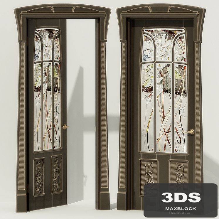 Door stained glass, Art Nouveau
