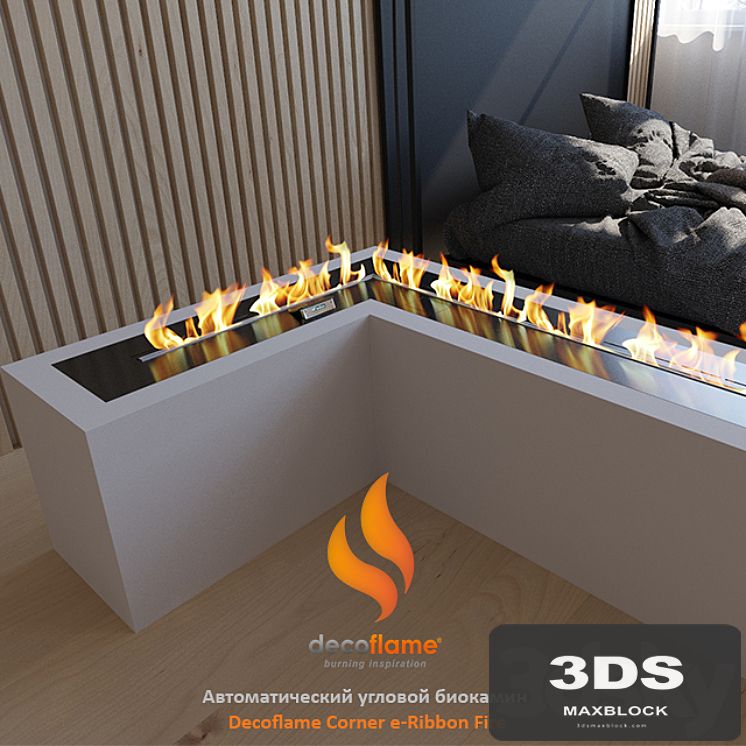 Automatic corner Bio Fireplace Decoflame Corner e-Ribbon Fire