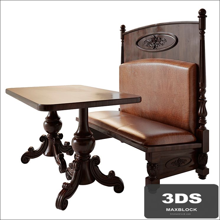 Furniture for a restaurant with thread elements