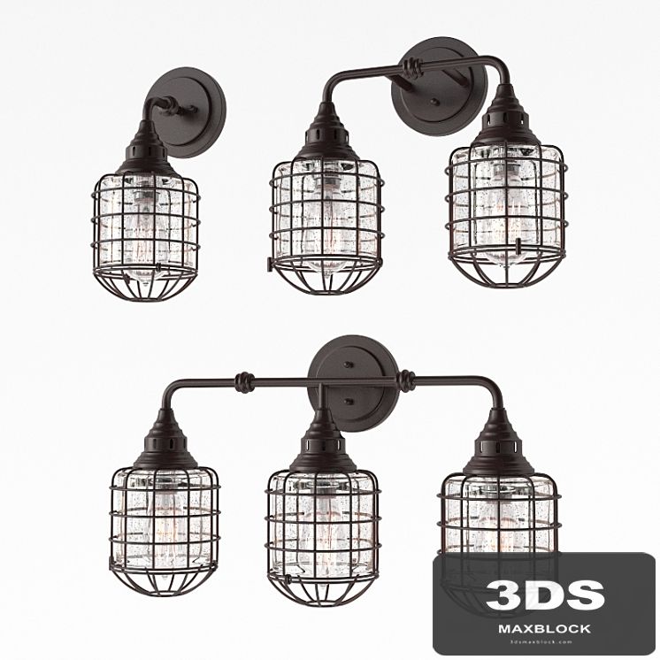 RUSTIC LOFT CAGE BATH LIGHT WL