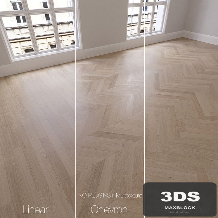 Parquet natural, oak Sapphire, 3 types. Linear, chevron, herringbone.