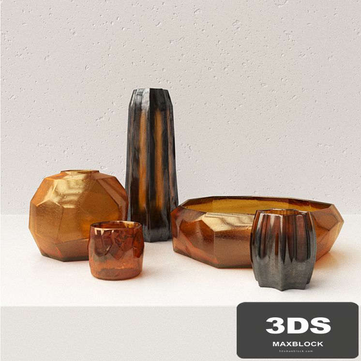 Set of vases Guaxs (vray GGX, corona PBR)