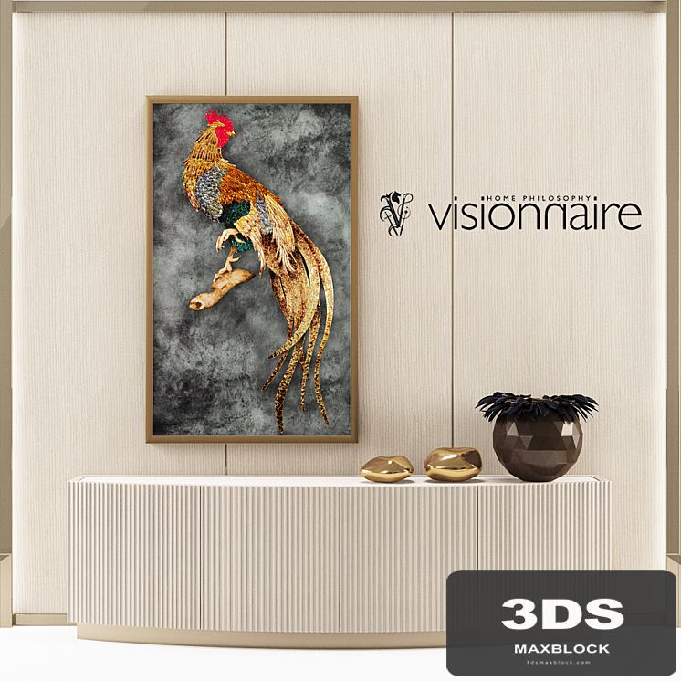 Visionnaire arts set - Rooster and Augustus curved cabinet
