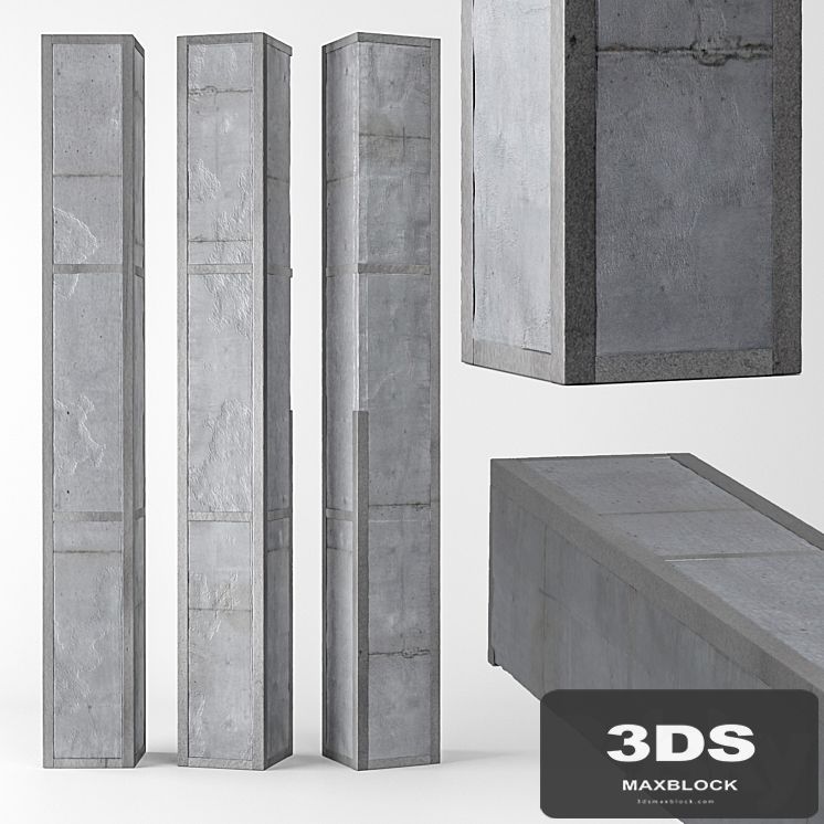 Concrete column with metal bandage