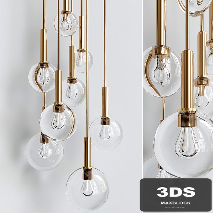Brass and Smoked Glass Ceiling Lights