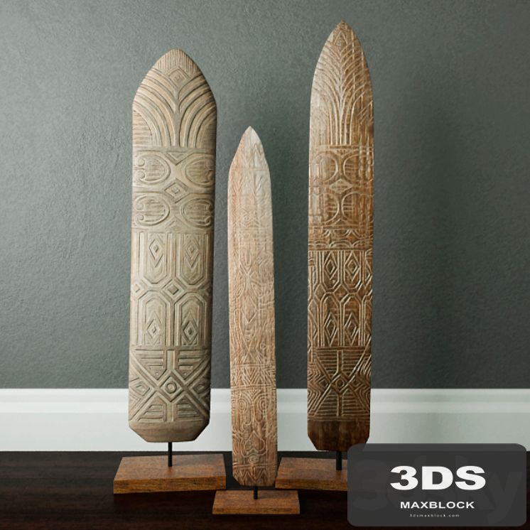 Shields Wood Standing Decoration / Jeffan