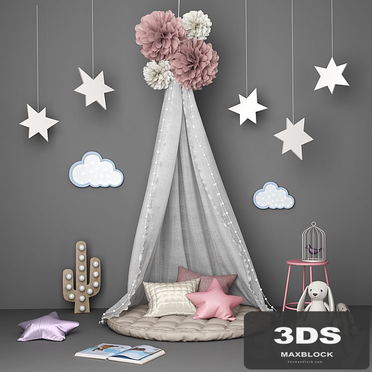 Decorative set for children with canopy