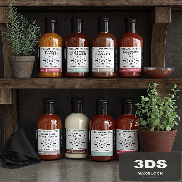 Set of sauces for barbecue
