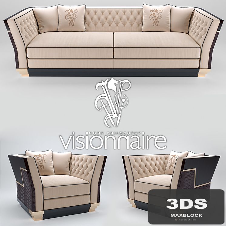 Sofa and armchair Visionnaire Berry Capitone