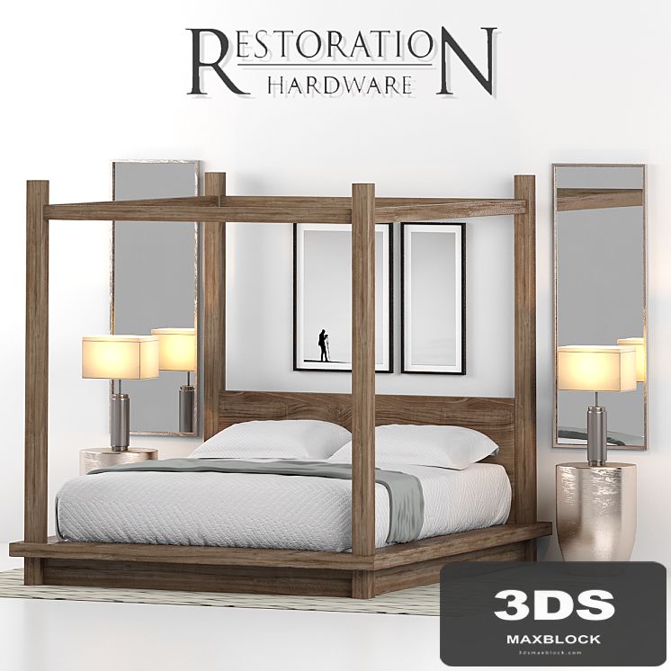 RH RECLAIMED RUSSIAN OAK CANOPY BED