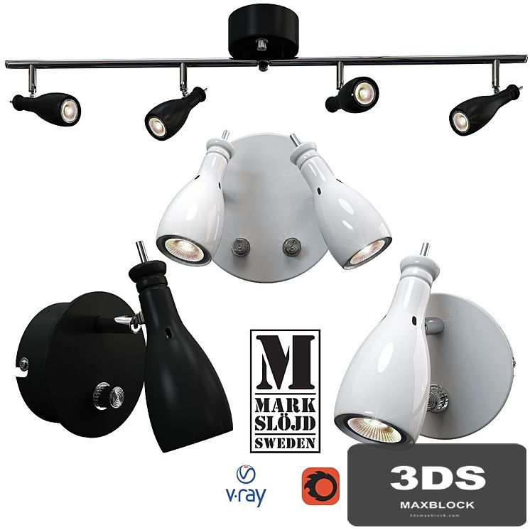 Model LAMMHULT, wall and ceiling light from MARKSLÖJD, Sweden.
