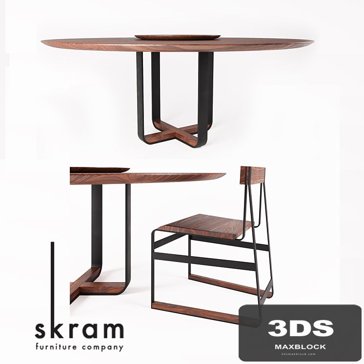 SKRAM / piedmont round dining table / piedmont # 3 chair