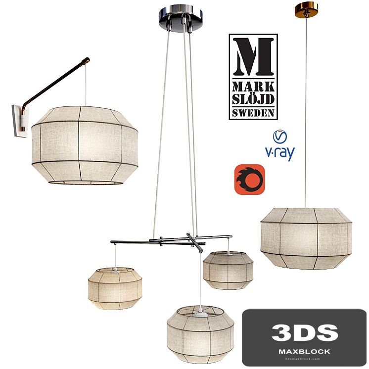 Model CORSE, wall and ceiling light from MARKSLOJD, Sweden.