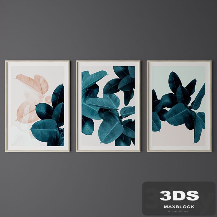 Set of Tropical Leaf Print