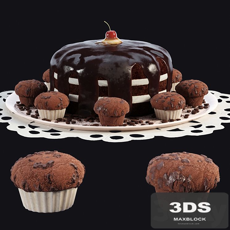 Chocolate cake and muffins