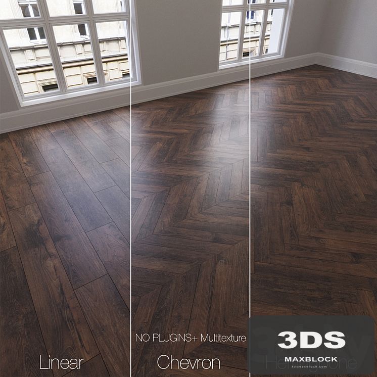 Parquet natural, oak Calypso, 3 types. Linear, chevron, herringbone.