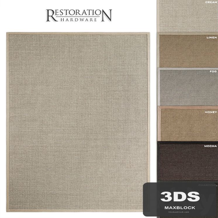 RH Belgian Looped Wool Sisal Rug