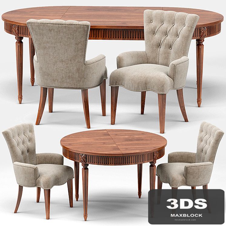 Gustavian Extension Table and Toulouse French Armchair