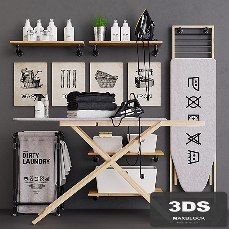 Wooden Ironing Board Set