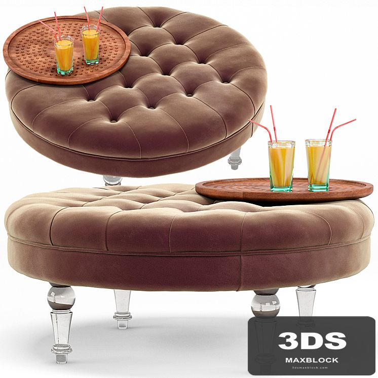 Elisa Modern Classic Round Ottoman