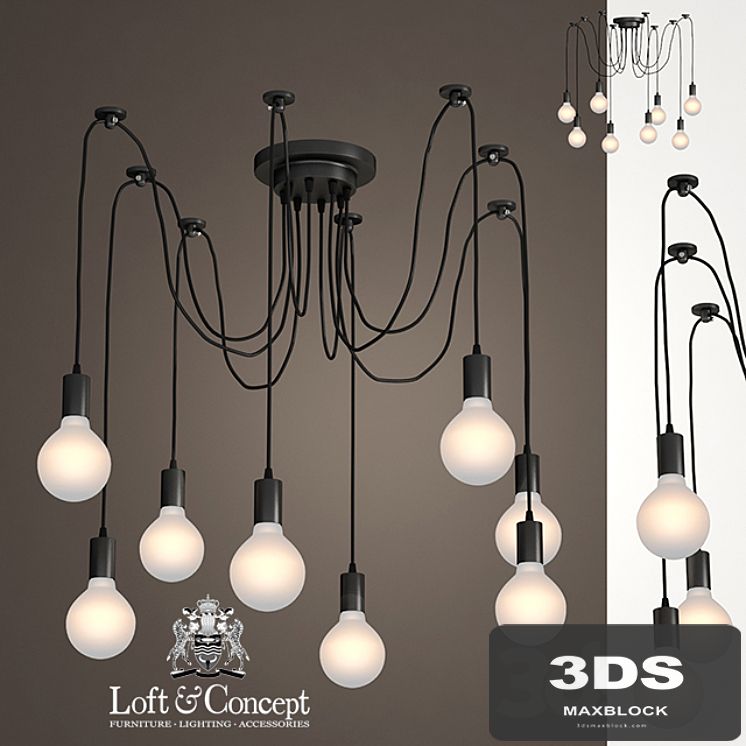 Suspension light Spider Web Pendant 8 Black