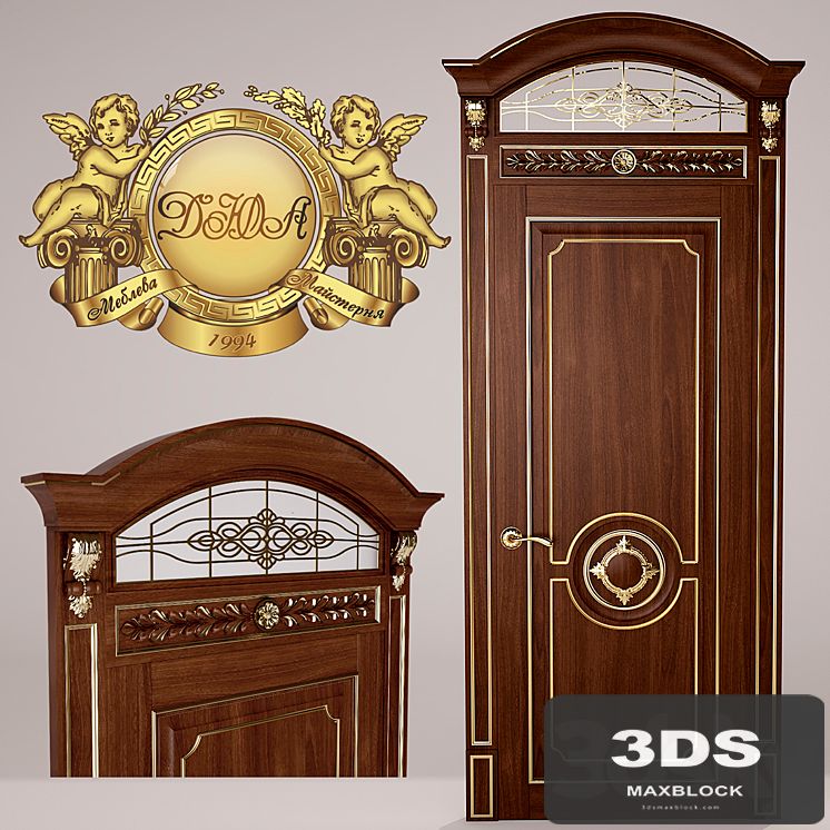 Classic door with carvings and gold patalyu