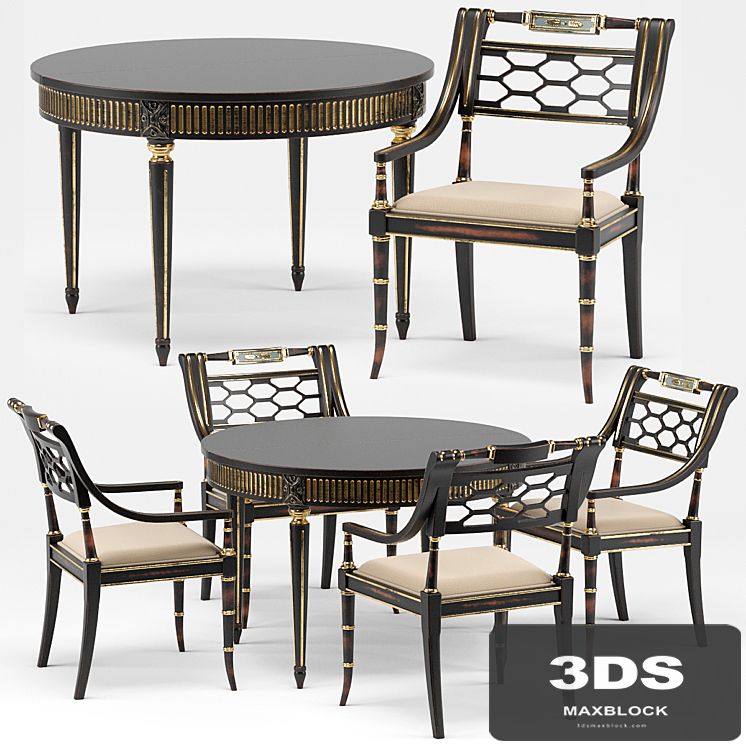 Sophy's Regency Armchair, Gustavian Round Dining Table