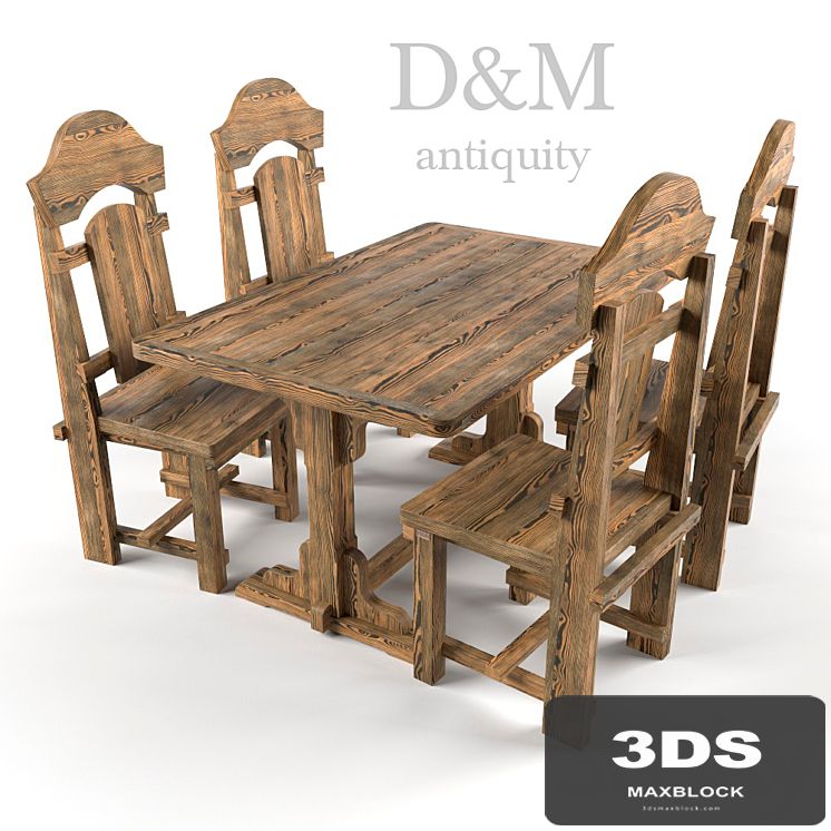 Aged table and chairs from D & M