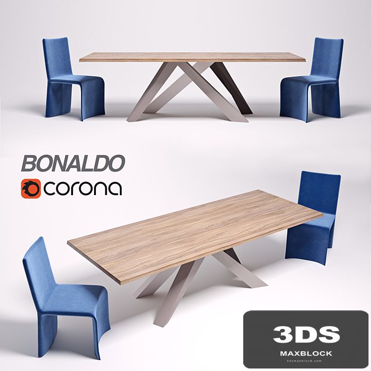 Table Bonaldo Big Table, chair Bonaldo Ketch Dining Chair