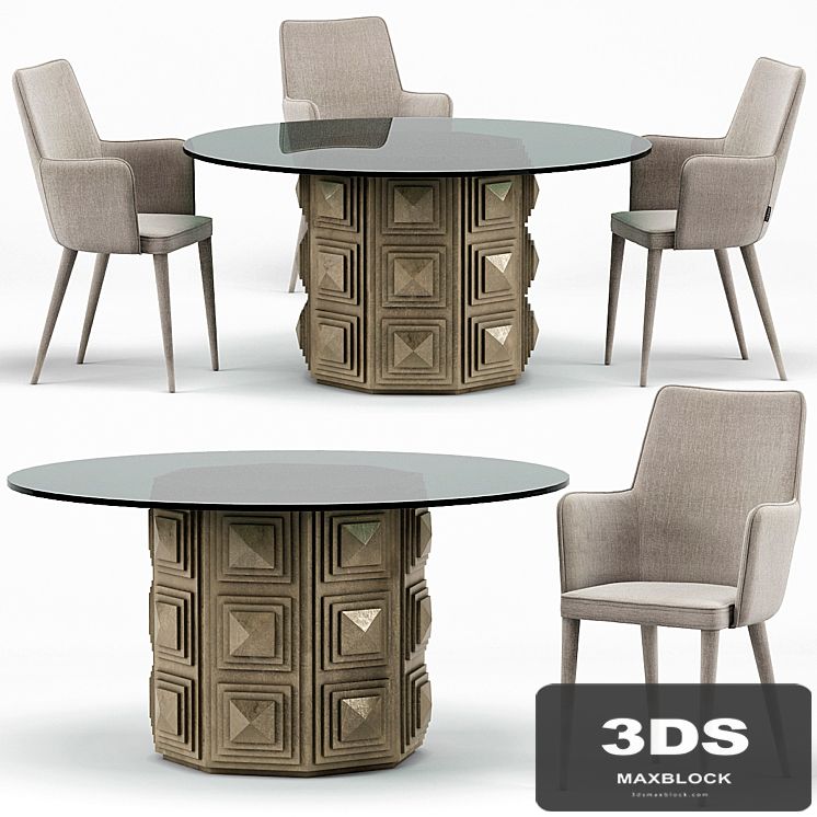 Holen Dining Chair, Gwyneth Round Dining Table