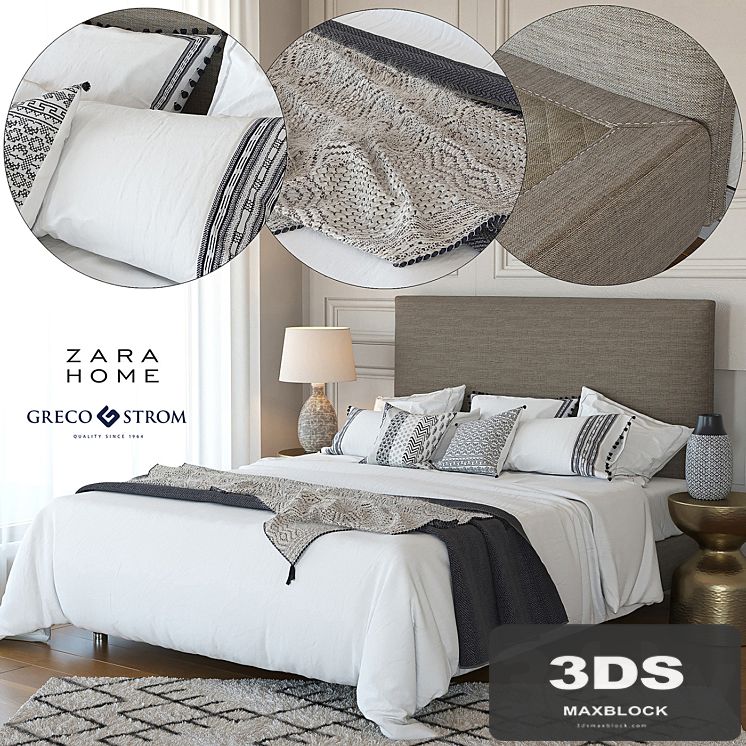 Zara Home Linen Collection Bedding + Greco Strom Bed # 7