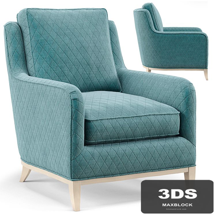 Madison Coastal Diamond Teal Milk Paint Armchair