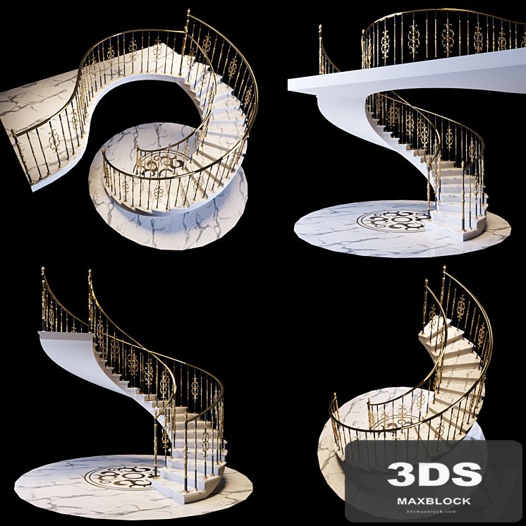 Staircase with handrails