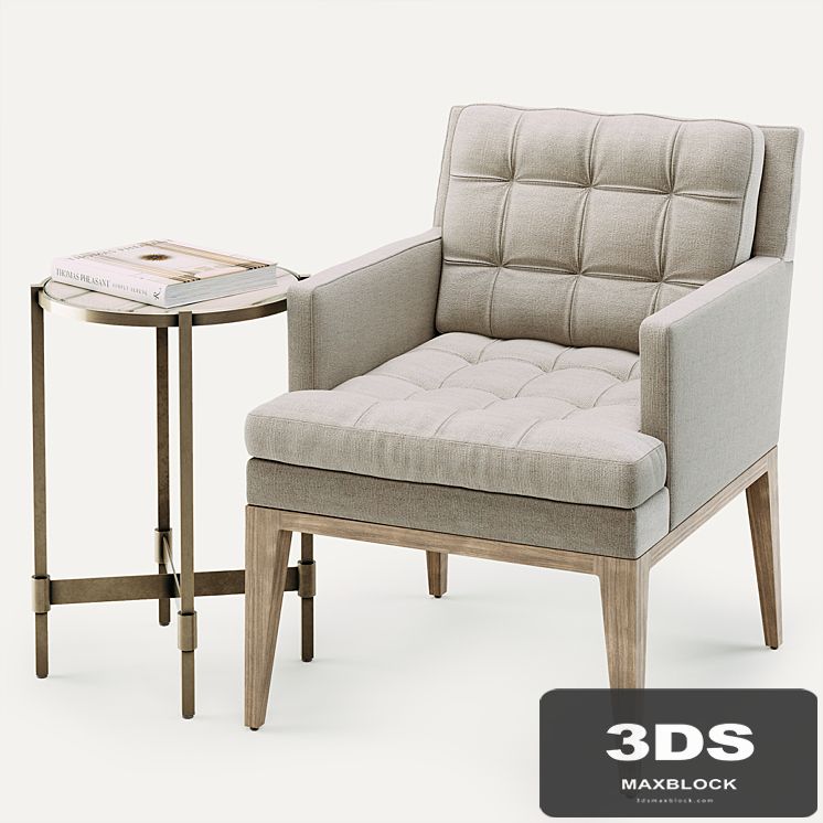 Baker OJAI DINING CHAIR & ON CENTER OCCASIONAL TABLE