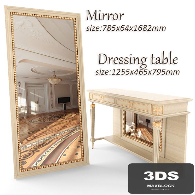 Dressing table with mirror