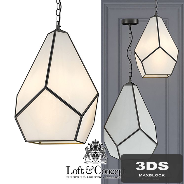 Chandelier GEOMETRY GLASS LIGHT PENDANT MILK 4